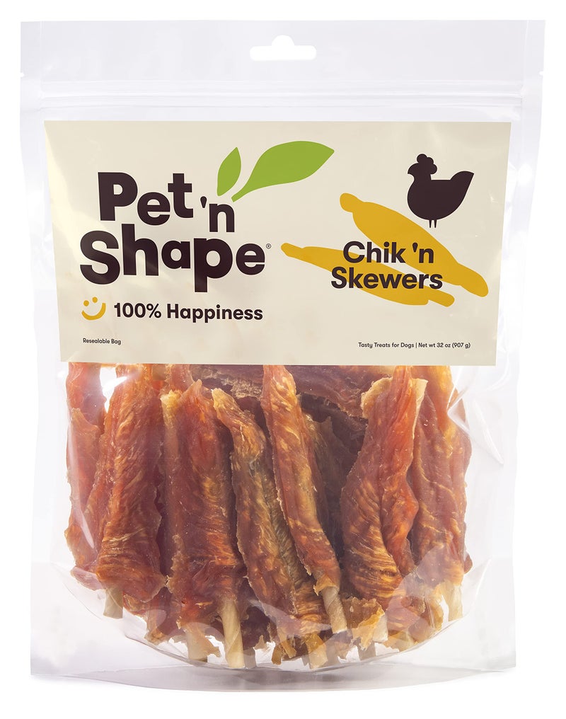 Pet 'n Shape Chik 'n Skewers â€“ Chicken Wrapped Rawhide Dog Chew - Image 1